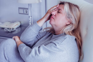 Woman struggling after weight loss surgery